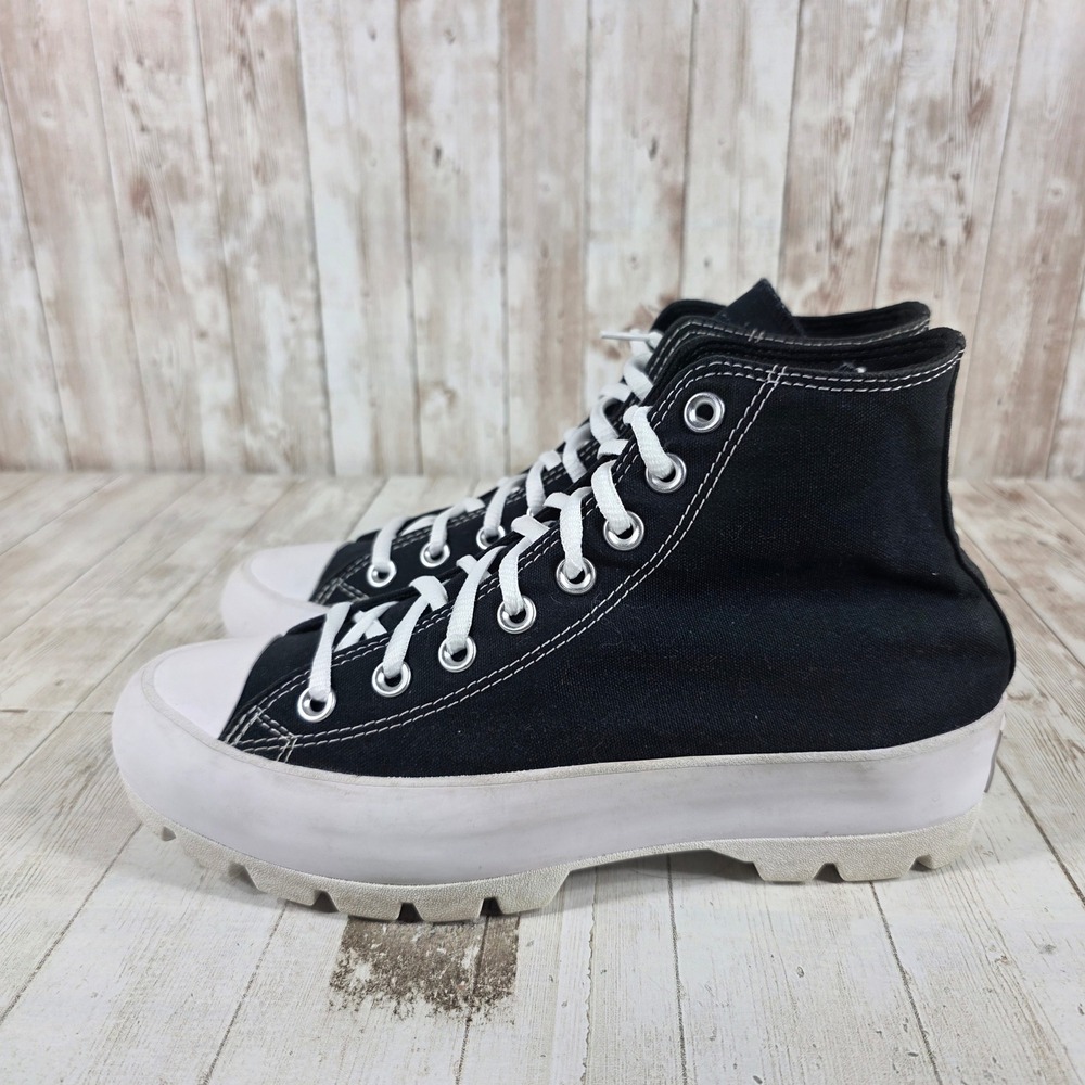Converse Chuck Taylor All Star Lugged High‎ Top Black White Sneakers Mens 7 - Picture 4 of 8